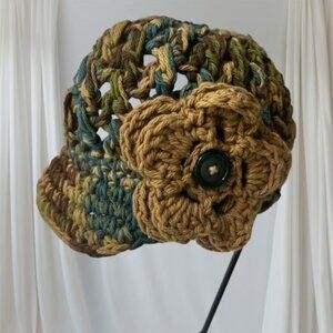 Handmade Toddler Camouflage Newsboy Cap | Hat (see sizing chart 1-3 years)